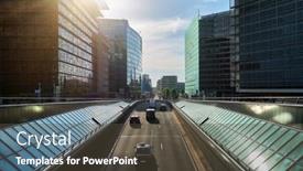  Presentation with brussels - Slide deck having street-traffic-in-brussels-near background and a tawny brown colored foreground