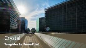  Presentation with brussels - Presentation design enhanced with street-traffic-in-brussels background and a violet colored foreground