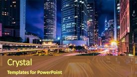  Presentation with traffic light - Theme having street traffic in hong kong background and a tawny brown colored foreground