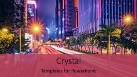  Presentation with hong kong china - Beautiful theme featuring street traffic in hong kong backdrop and a red colored foreground