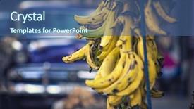  Presentation with vendor - PPT theme having street vegetable and fruit vendor background and a ocean colored foreground