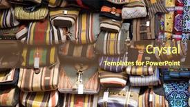  Presentation with market - Beautiful theme featuring street vendor - rows of colorful purses backdrop and a tawny brown colored foreground