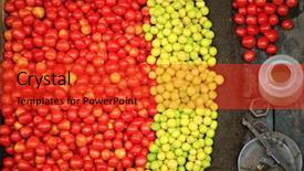  Presentation with vendor - Slide deck featuring street vendor ambulant vegetable stall background and a red colored foreground