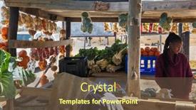  Presentation with vendor - Presentation design featuring street-vendor-of-fruits background and a  colored foreground