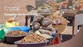  Presentation with kalahari - Beautiful PPT layouts featuring street-vendors-in-a-village backdrop and a coral colored foreground