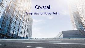  Presentation with office buildings - PPT layouts consisting of street view - modern office buildings under clear background and a sky blue colored foreground