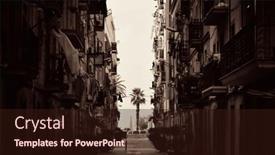  Presentation with lonely - PPT theme featuring street-view-and-a-lonely background and a wine colored foreground