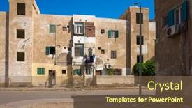  Presentation with third world - PPT layouts with street-view-in-hurghada-shabby background and a violet colored foreground