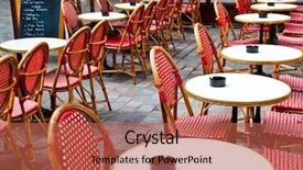  Presentation with paris france - Presentation theme enhanced with street view of a cafe background and a  colored foreground
