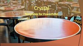  Presentation with street light view - PPT theme with street view of a cafe background and a tawny brown colored foreground