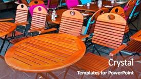  Presentation with paris france - PPT theme with street view of a cafe background and a  colored foreground