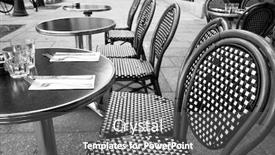  Presentation with paris france - Theme enhanced with tables and chairs paris background and a gray colored foreground