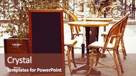  Presentation with paris - Presentation theme enhanced with street view of a restaurant background and a tawny brown colored foreground