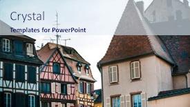  Presentation with buildings - PPT layouts having street-view-of-ancient-buildings background and a sky blue colored foreground