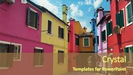  Presentation with historical buildings - Presentation design with street view of burano colorful background and a  colored foreground