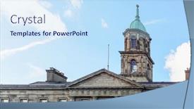  Presentation with dublin - Amazing presentation theme having street view of church landmarks of dublin ireland backdrop and a sky blue colored foreground