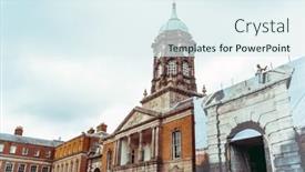  Presentation with dublin - Amazing slide set having street view of church landmarks of dublin ireland backdrop and a sky blue colored foreground