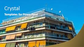  Presentation with city street - Slide set with street-view-of-city-center background and a teal colored foreground