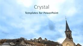  Presentation with france - Presentation theme with street-view-of-downtown-chevreuse background and a sky blue colored foreground