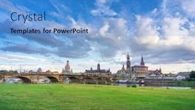  Presentation with street - Audience pleasing slide deck consisting of street-view-of-downtown-dresden backdrop and a teal colored foreground