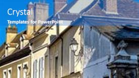  Presentation with france - PPT theme consisting of street-view-of-downtown-dreux background and a teal colored foreground