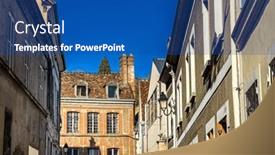  Presentation with france - Presentation design enhanced with street-view-of-downtown-dreux background and a ocean colored foreground