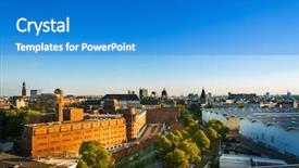  Presentation with hamburg - Cool new PPT layouts with street view of downtown hamburg backdrop and a teal colored foreground