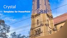  Presentation with street - Slides having street-view-of-downtown-mannheim background and a cobalt blue colored foreground