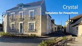  Presentation with france - PPT theme enhanced with street-view-of-downtown-moret background and a teal colored foreground