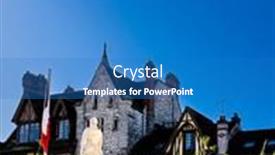  Presentation with street - Theme featuring street-view-of-downtown-moret background and a teal colored foreground