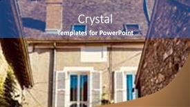  Presentation with france - Slide set with street-view-of-downtown-moret background and a teal colored foreground