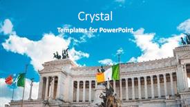  Presentation with rome italy - PPT theme consisting of street-view-of-downtown-rome background and a teal colored foreground