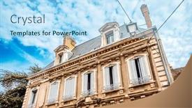  Presentation with street - Slide deck enhanced with street-view-of-downtown-sens background and a light blue colored foreground