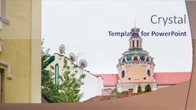  Presentation with city street - Presentation theme consisting of street-view-of-downtown background and a sky blue colored foreground