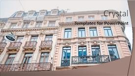  Presentation with street - Slide deck having street-view-of-downtown background and a light gray colored foreground