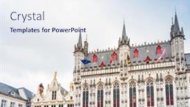  Presentation with belgium - Amazing slides having street-view-of-downtown backdrop and a sky blue colored foreground