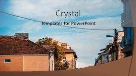  Presentation with street - Cool new PPT theme with street-view-of-downtown backdrop and a light blue colored foreground