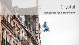  Presentation with france - Presentation enhanced with street-view-of-downtown background and a light gray colored foreground