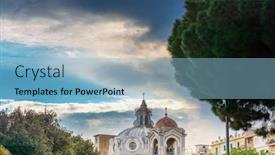  Presentation with italy - Cool new slides with street-view-of-downtown backdrop and a light blue colored foreground