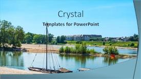  Presentation with street - Presentation theme with street-view-of-downtown background and a arctic colored foreground