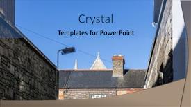  Presentation with city street - Slides having street-view-of-dublin-city background and a teal colored foreground