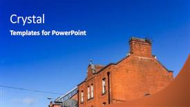  Presentation with city street - Amazing theme having street-view-of-dublin-city backdrop and a dark gray colored foreground