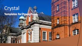  Presentation with city street - Audience pleasing theme consisting of street-view-of-dublin-city backdrop and a ocean colored foreground