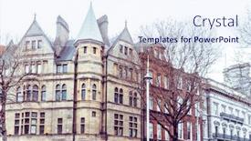  Presentation with dublin - Colorful presentation theme enhanced with street view of dublin city centre backdrop and a sky blue colored foreground