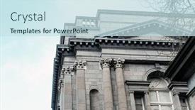  Presentation with city street - Presentation design featuring street-view-of-dublin-city background and a sky blue colored foreground