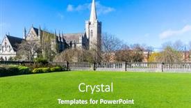  Presentation with dublin - Theme with street view of dublin city centre background and a tawny brown colored foreground