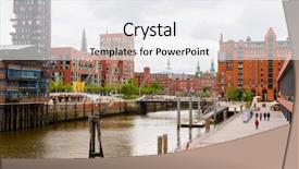  Presentation with hamburg - Amazing PPT theme having street view of hamburg germany backdrop and a white colored foreground