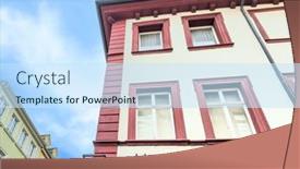  Presentation with street - Theme featuring street-view-of-heidelberg background and a sky blue colored foreground