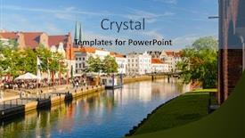  Presentation with street - Slide set enhanced with street-view-of-lubeck-germany background and a light blue colored foreground