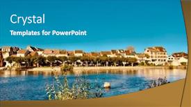  Presentation with france - Presentation theme with street-view-of-moret-sur background and a gray colored foreground